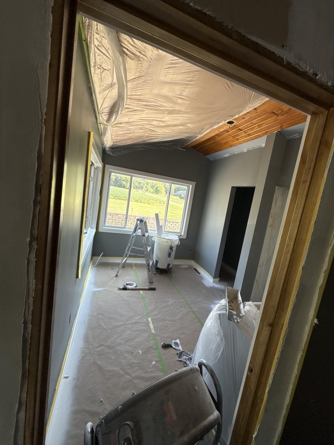 Freshly painted interior room