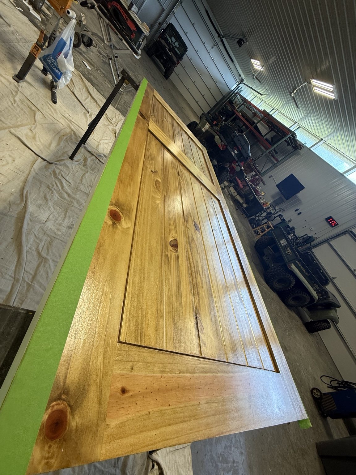 Stained wood door